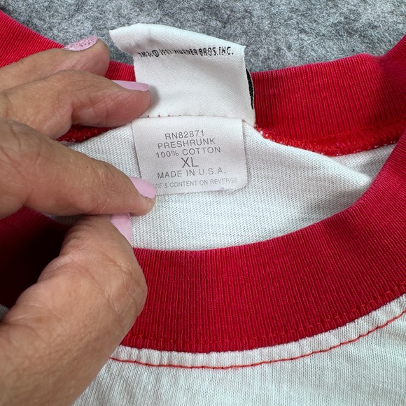 Vintage 90's ACME XL Clothing Bugs Bunny All Stars Baseball Raglan‎ Shirt - Picture 7 of 7